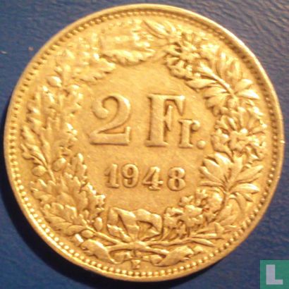 Zwitserland 2 francs 1948 - Afbeelding 1