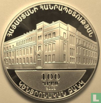 Armenia 100 dram 2003 (PROOF) "110th anniversary State Banking and 10th year of national currency" - Image 1
