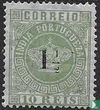 Crown, with overprint