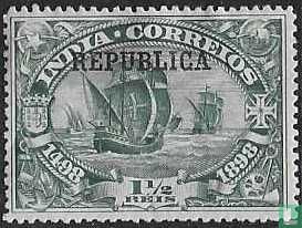 Vasco da Gama, avec surcharge "REPUBLICA"