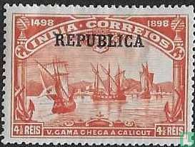 Vasco da Gama, with overprint "REPUBLICA"