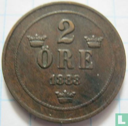 Suède 2 öre 1888 - Image 1