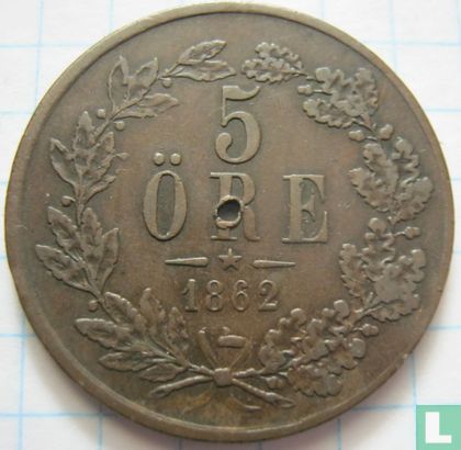 Zweden 5 öre 1862 (ster) - Afbeelding 1