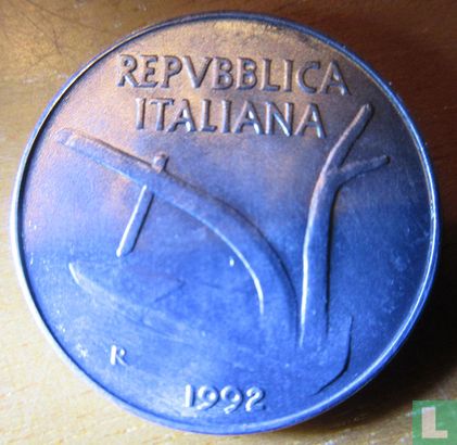 Italy 10 lire 1992 - Image 1