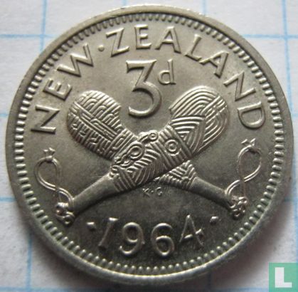 New Zealand 3 pence 1964 - Image 1