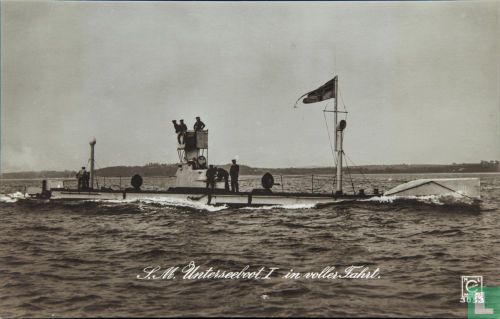 S.M. Unterseeboot I in voller Fahrt