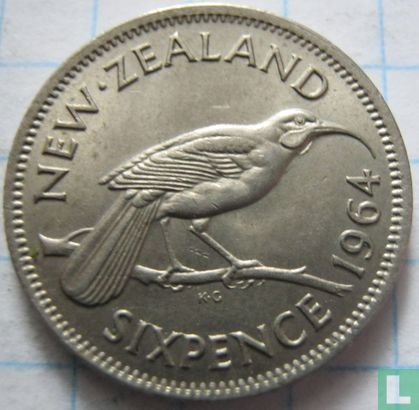Nieuw-Zeeland 6 pence 1964 - Afbeelding 1