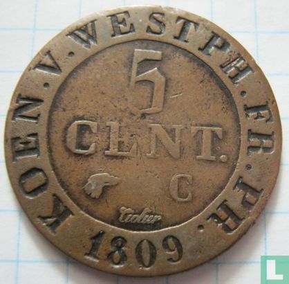 Westphalia 5 centimes 1809 - Image 1