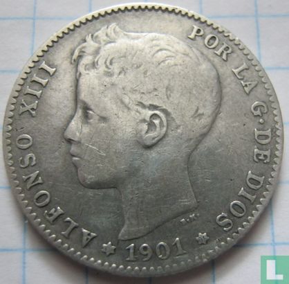 Espagne 1 peseta 1901 - Image 1