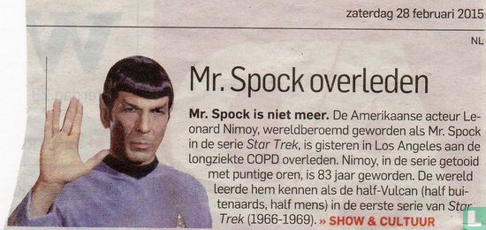 Mr. Spock overleden