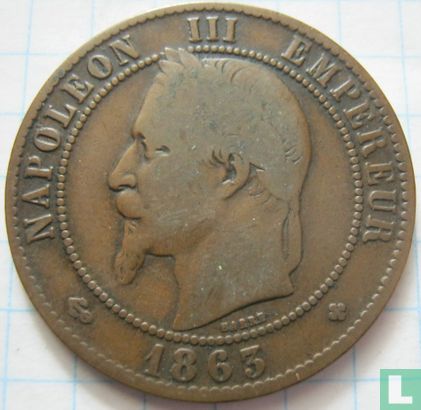 Frankrijk 10 centimes 1863 (BB) - Afbeelding 1