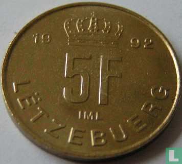 Luxemburg 5 francs 1992 - Afbeelding 1