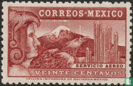 Lord eagle, Popocatepetl volcano and airplane - Image 1