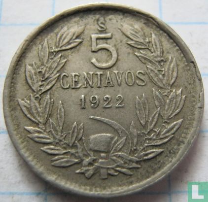 Chili 5 centavos 1922 - Afbeelding 1
