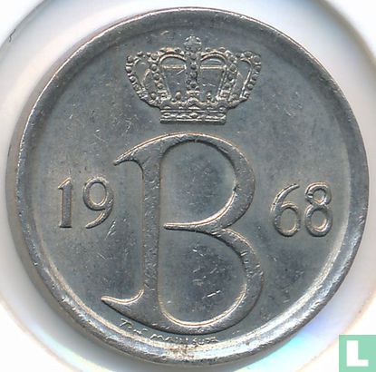 Belgique 25 centimes 1968 (NLD) - Image 1