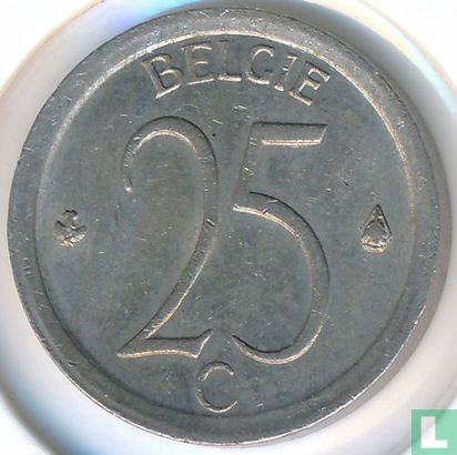 Belgique 25 centimes 1968 (NLD) - Image 2
