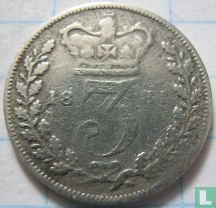 Verenigd Koninkrijk 3 pence 1881 - Afbeelding 1