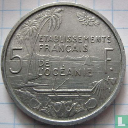 Etablissements français de l'Océanie 5 francs 1952 - Image 2