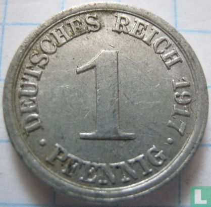 Duitse Rijk 1 pfennig 1917 (J) - Afbeelding 1