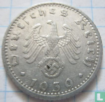 German Empire 50 reichspfennig 1939 (F - aluminum) - Image 1