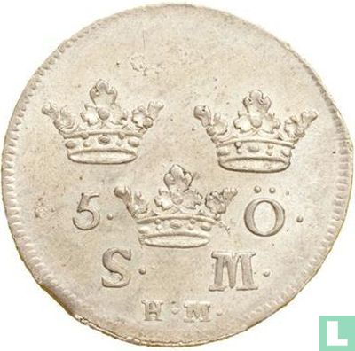 Suède 5 öre S.M. 1756 - Image 2