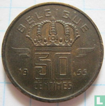 Belgium 50 centimes 1955 (type 1) - Image 1