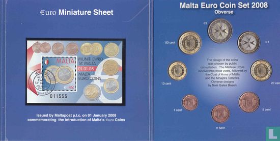 Malta jaarset 2008 "The introduction of Malta's euro coins" - Afbeelding 2