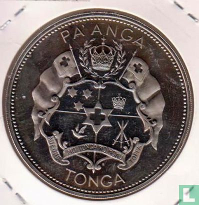 Tonga 1 pa'anga 1967 (PROOF - with countermark) "Coronation of Taufa'ahau Tupou IV" - Image 2