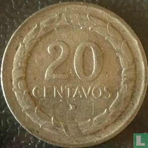 Colombie 20 centavos 1945 (avec B) - Image 2