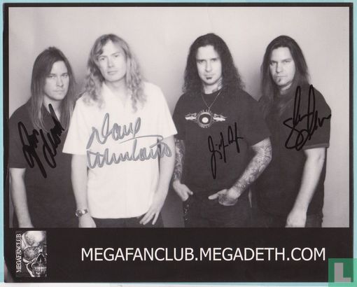 Megadeth gesigneerd, Band Signed, MFC Fan Club Photo 2004