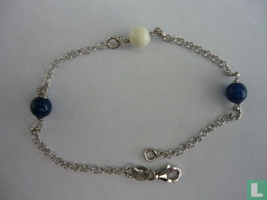 Bracelet argent massif et perle d'agate - Afbeelding 1