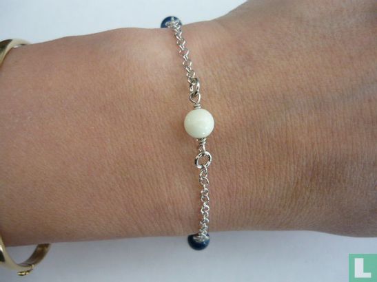 Bracelet argent massif et perle d'agate - Afbeelding 3