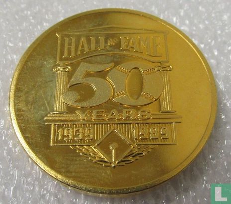 USA  National Baseball Hall of Fame  50th Anniversary Commemorative 1989 - Afbeelding 1