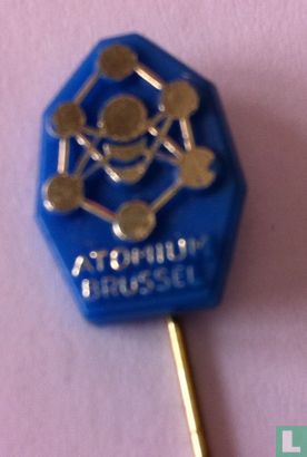 Atomium Brussel [goud op blauw]