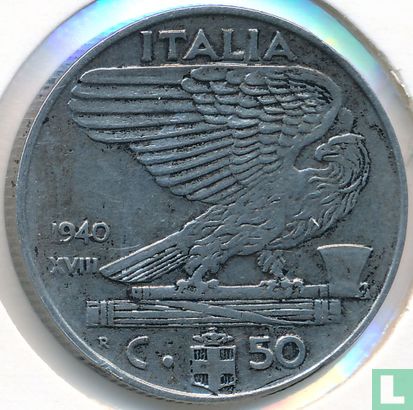 Italië 50 centesimi 1940 (Niet magnetisch) - Afbeelding 1