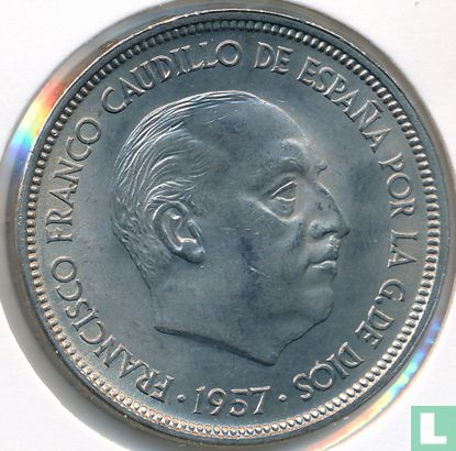Spanje 50 pesetas 1957 (58 - UNA GRANDE LIBRE) - Afbeelding 2