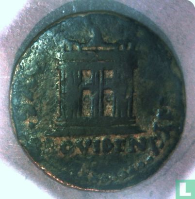 Romeinse Rijk, AE As, 14-37 AD, Augustus als divus onder Tiberius, Emerita Augusta, Hispania Lucitania  - Afbeelding 2
