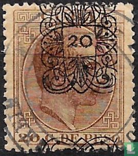 King Alfonso XII with overprint