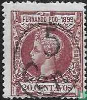 Alfons XIII van Spanje, met opdruk