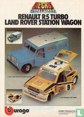 Die Cast Metal Model Renault R5 Turbo/Land Rover Station Wagon