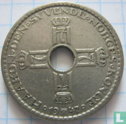 Norvège 1 krone 1947 - Image 1