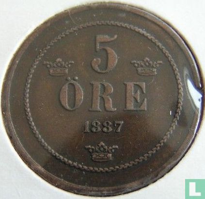 Sweden 5 öre 1887 - Image 1
