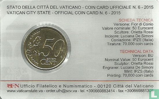 Vatican 50 cent 2015 (coincard n°6) - Image 2