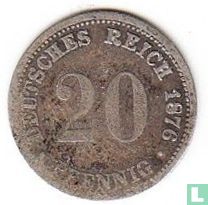 Duitse Rijk 20 pfennig 1876 (J) - Afbeelding 1