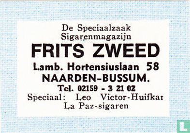 Sigarenmagazijn Frits Zweed - La Paz-sigaren