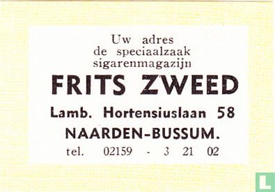 Sigarenmagazijn Frits Zweed - adres