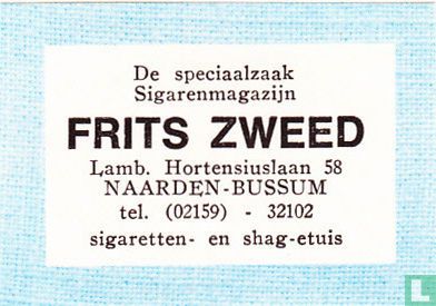 Sigarenmagazijn Frits Zweed - sigaretten- en shag-etuis