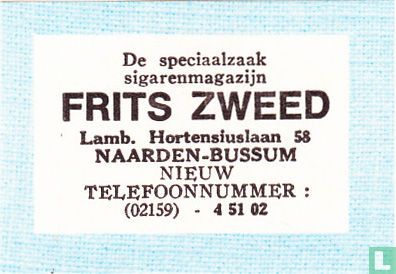 Sigarenmagazijn Frits Zweed - telefoonnummer