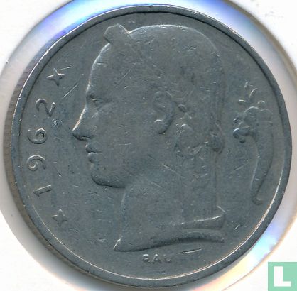 België 5 francs 1962 (FRA) - Afbeelding 1