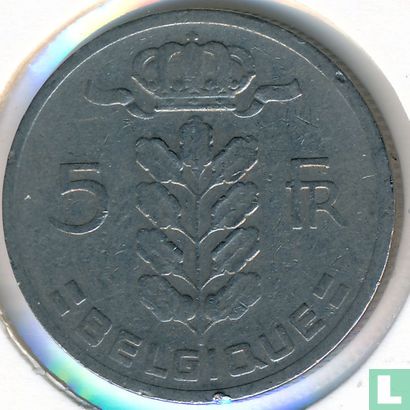 Belgique 5 francs 1962 (FRA) - Image 2